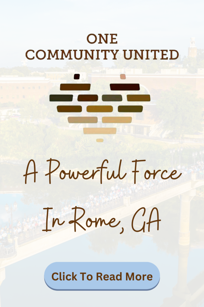 Pinterest Image: One Community United A Powerful Force In Rome, GA